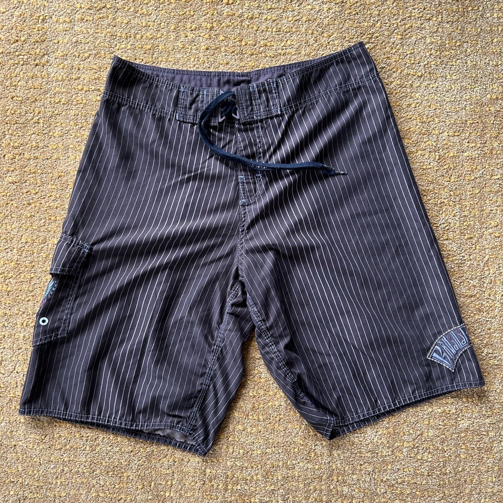 Billabong Men's Dark Brown Pinstripe Board Shorts